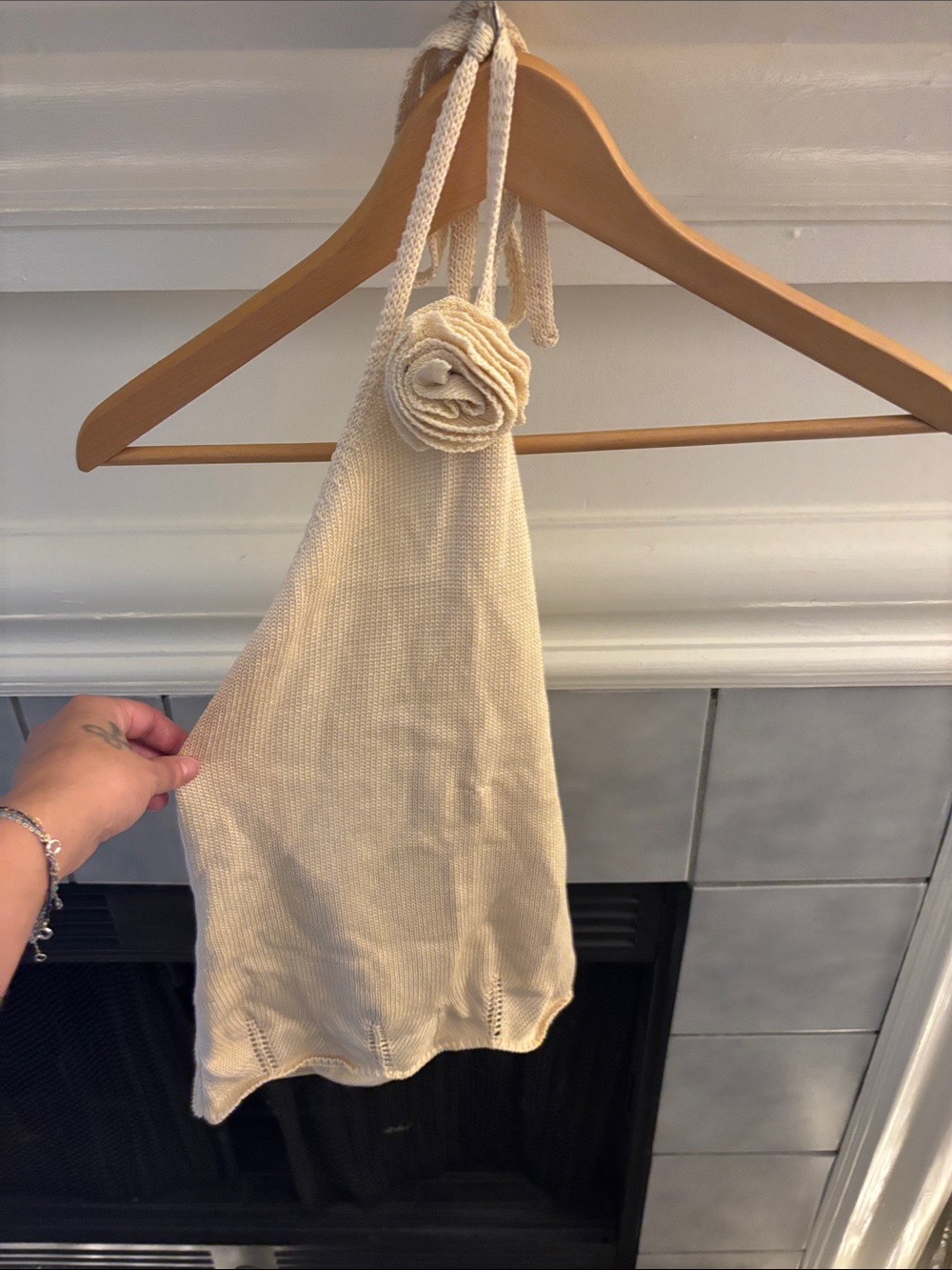 Neutral Cream Knit halter top